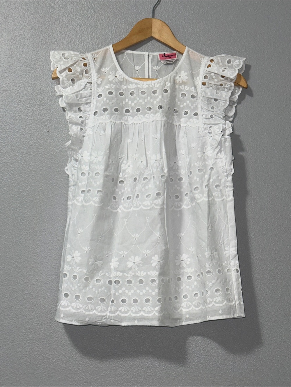 kate spade White Eyelet Ruffle Sleeve Blouse New Size Small